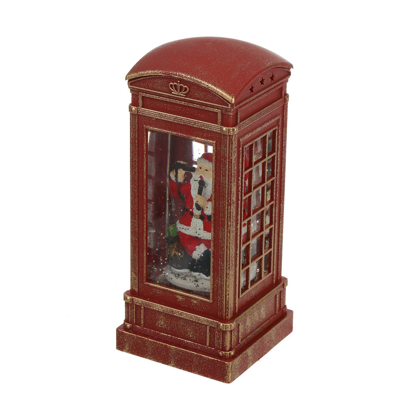 Christmas Musical Phone Booth Snow Globe for Christmas Decoration