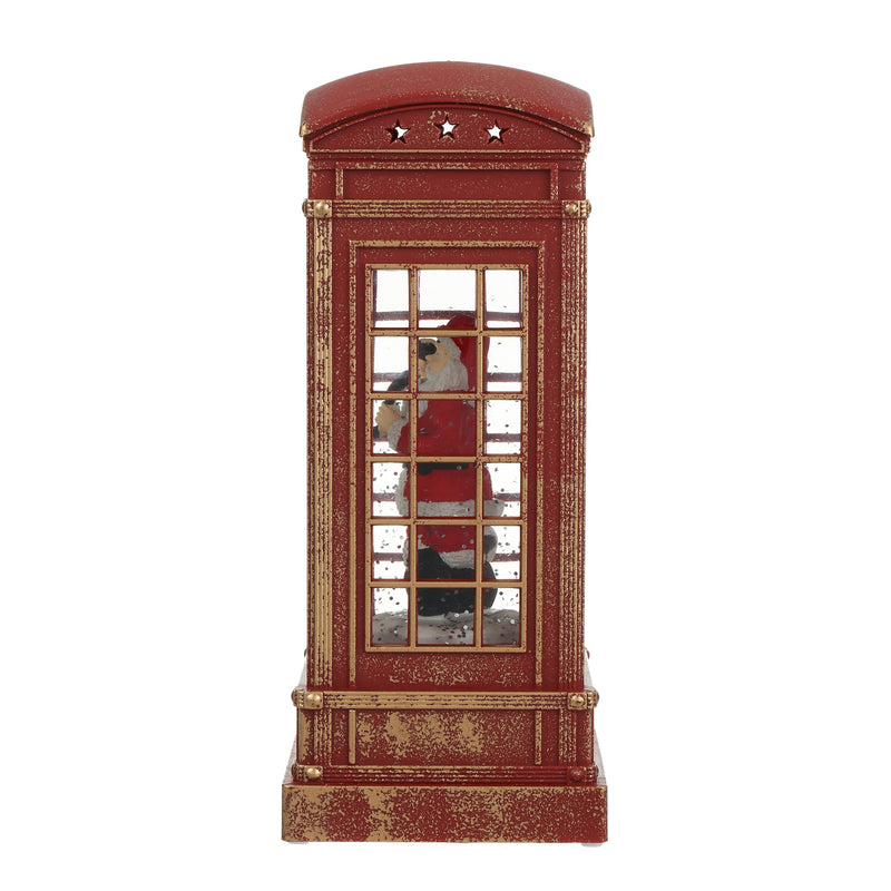 Christmas Musical Phone Booth Snow Globe for Christmas Decoration