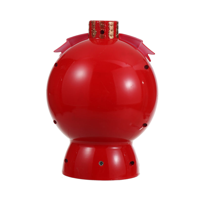 Christmas Musical Red Round Snow Globe Lantern for Home Decoration