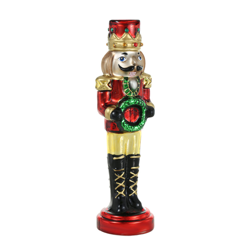 Red Color Glass Lightup Nutcrackers for Christmas Decoration