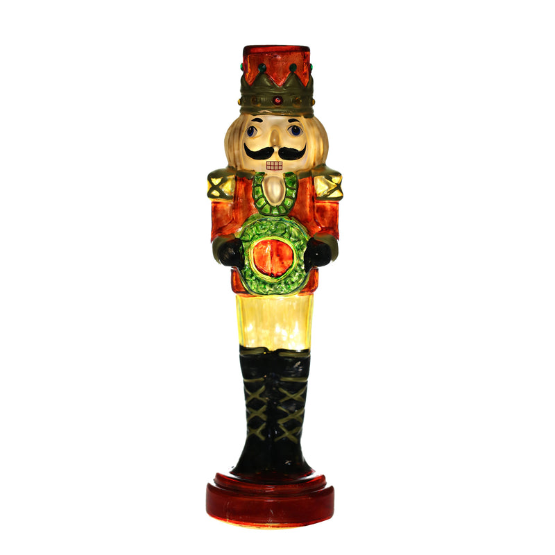 Red Color Glass Lightup Nutcrackers for Christmas Decoration