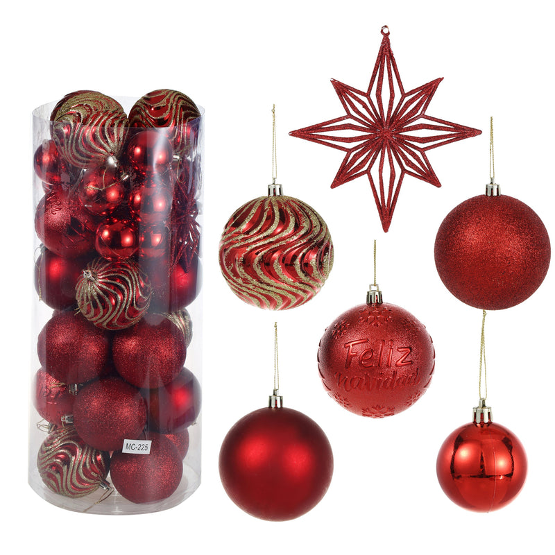 Christmas Red Golden Hangings Balls Ornaments for Xmas Tree Decoration