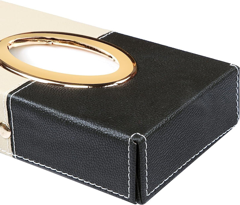 SINT Faux Leather Car Tissue Holder Box, Tissue Paper Box for Car/Home/Office with 100 Tissue Pulls