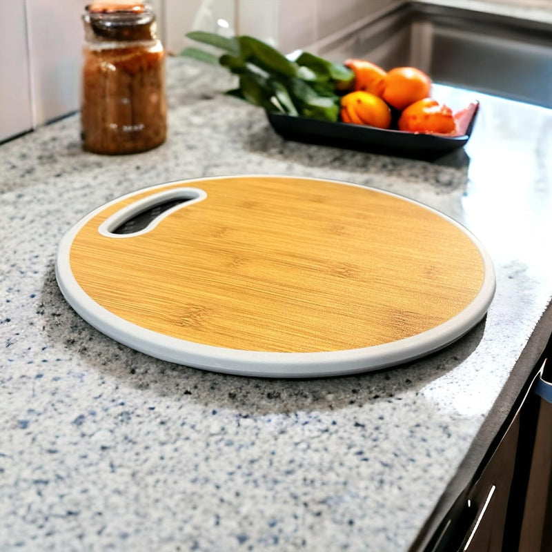 Round Cutting Board| White & Grey