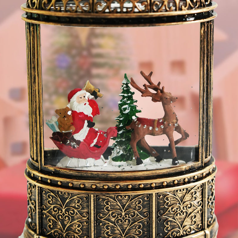 SINT Christmas Vintage Snow Globe Lantern (Santa on Sleigh)