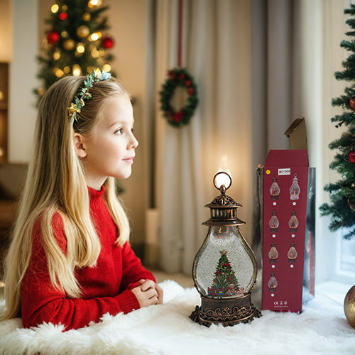 Christmas Musical Snow Globe Spinning Water Glittering Lantern