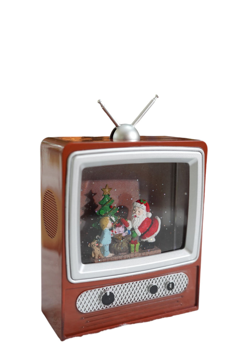 Christmas Musical Retro Style TV Snow Globe Lantern