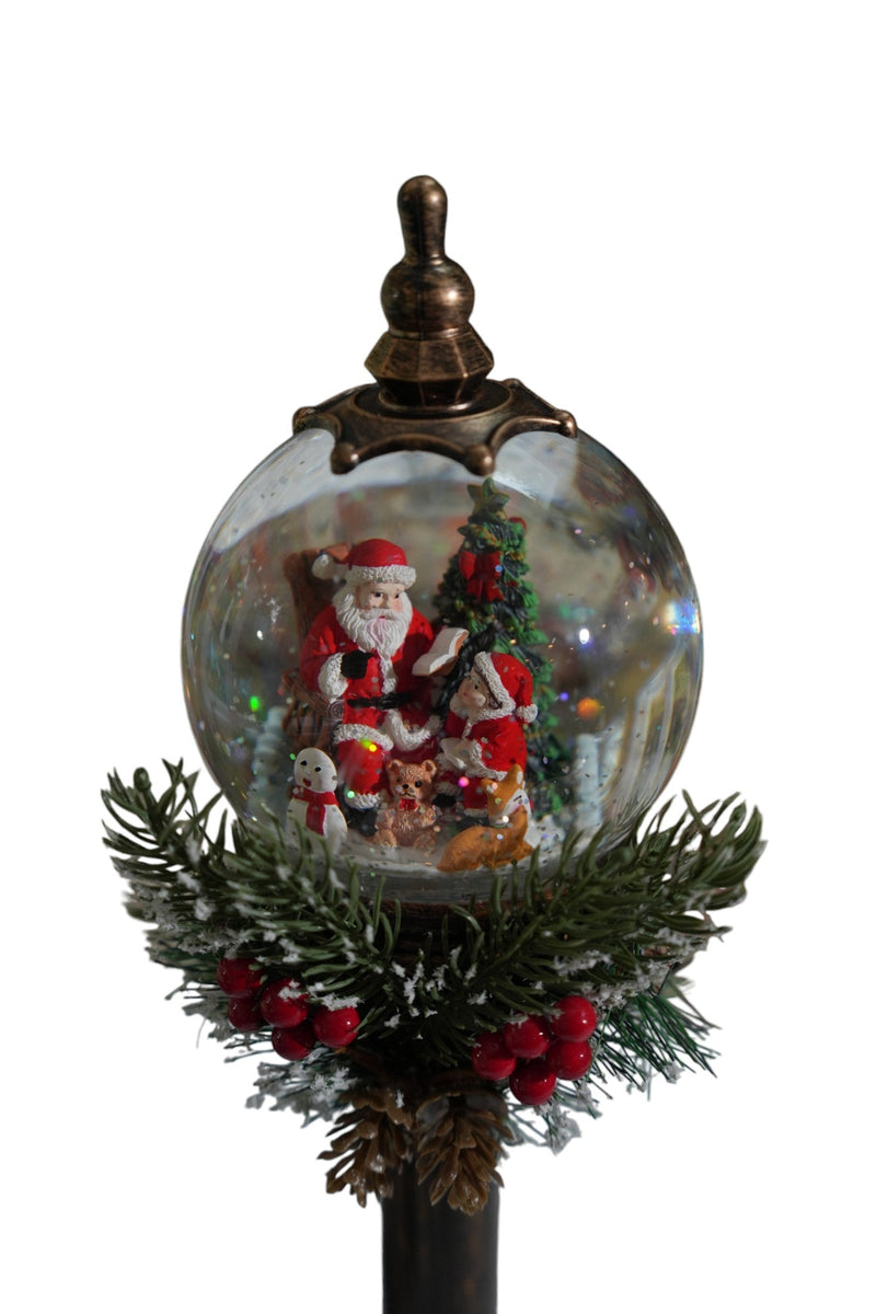 Christmas Snow Globe Pole Lamp (Santa Claus with Kid)