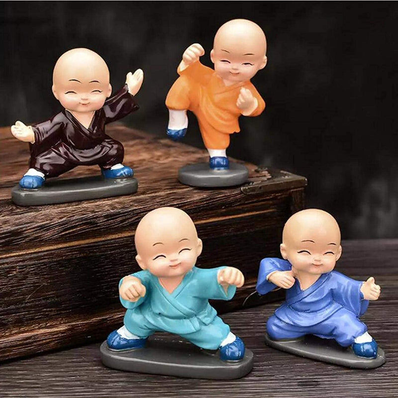 Cute Monk Statue Miniature- Set of 4