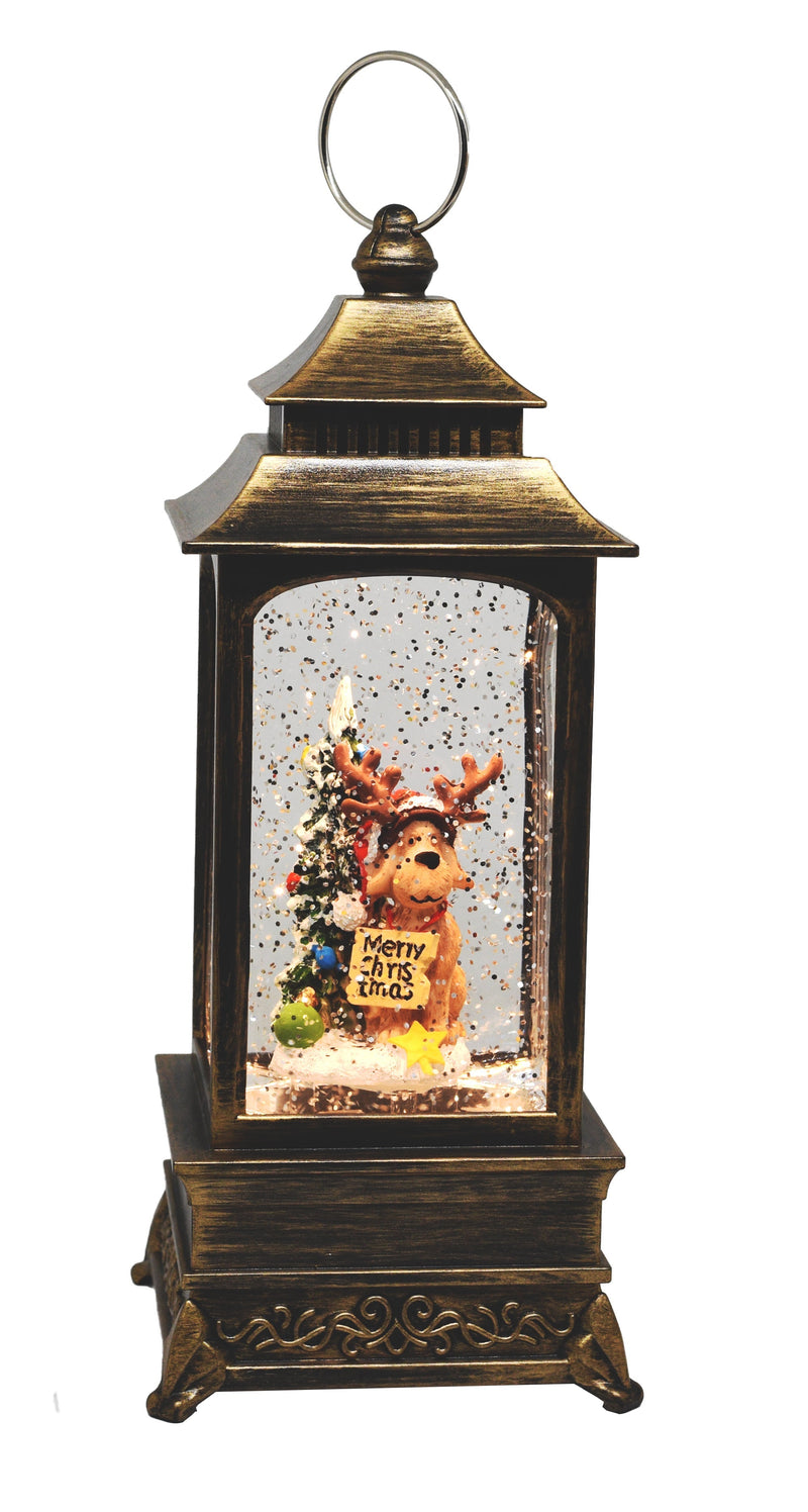 Christmas Musical Snow Globe Lantern (Dog with Tree)