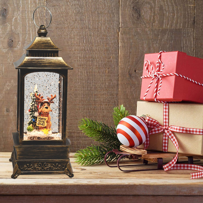 Christmas Musical Snow Globe Lantern (Dog with Tree)