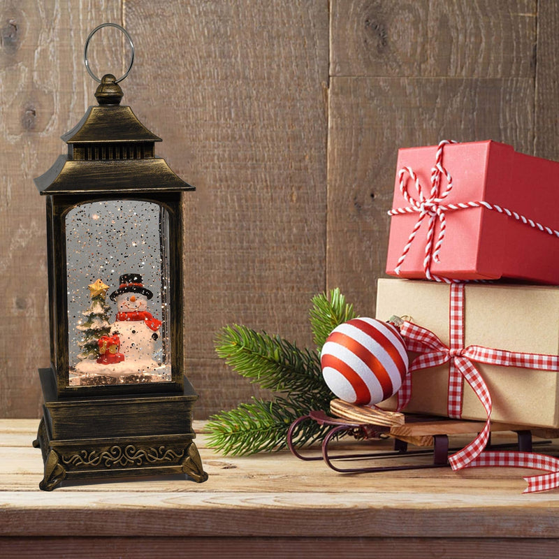 Christmas Musical Snow Globe Lantern (Snowman with Christmas Tree)