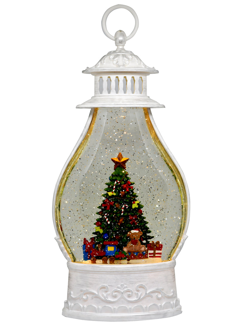 Snow Globe Christmas Tree Musical Lantern for Christmas, Lighted Swirling Glitter Water Lantern