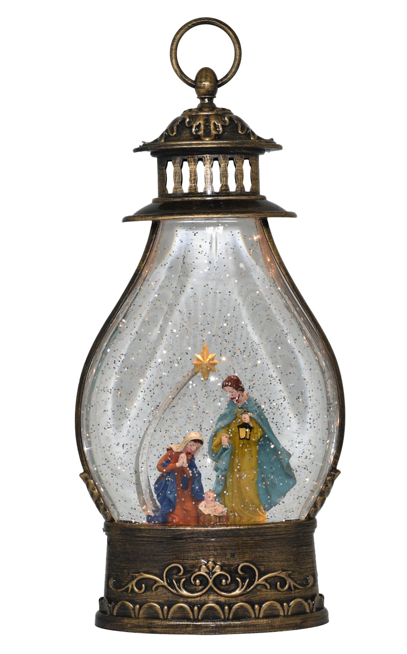 Snow Globe Jesus Family Musical Lighted with Swirling Glitter Water Lantern