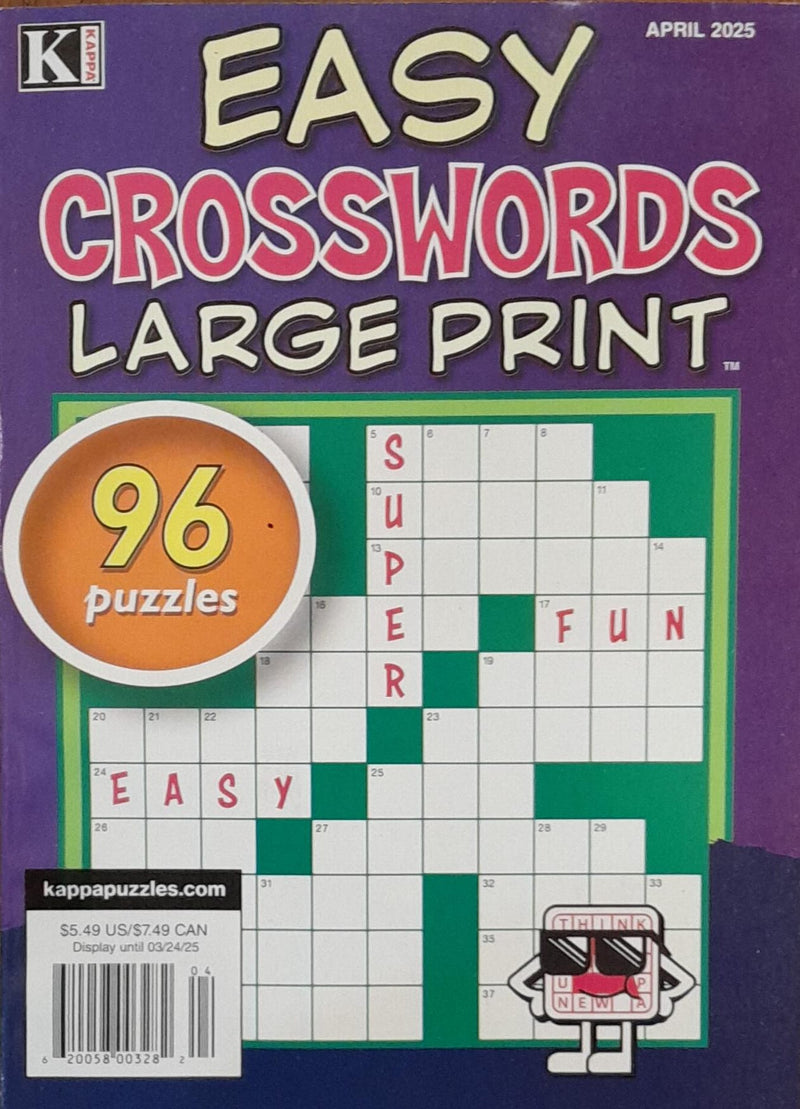 Easy Crosswords Large Print Magazine