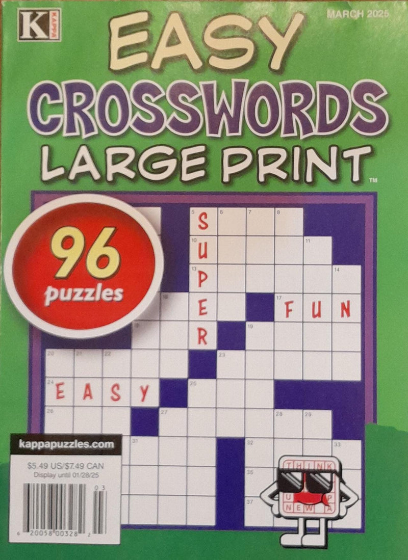 Easy Crosswords Large Print Magazine