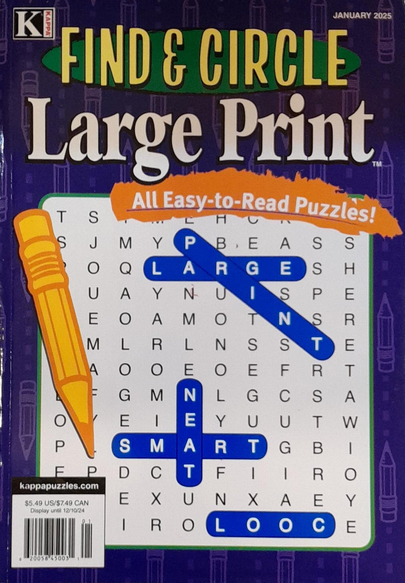 Find & Circle Large Print Puzzles Magazine