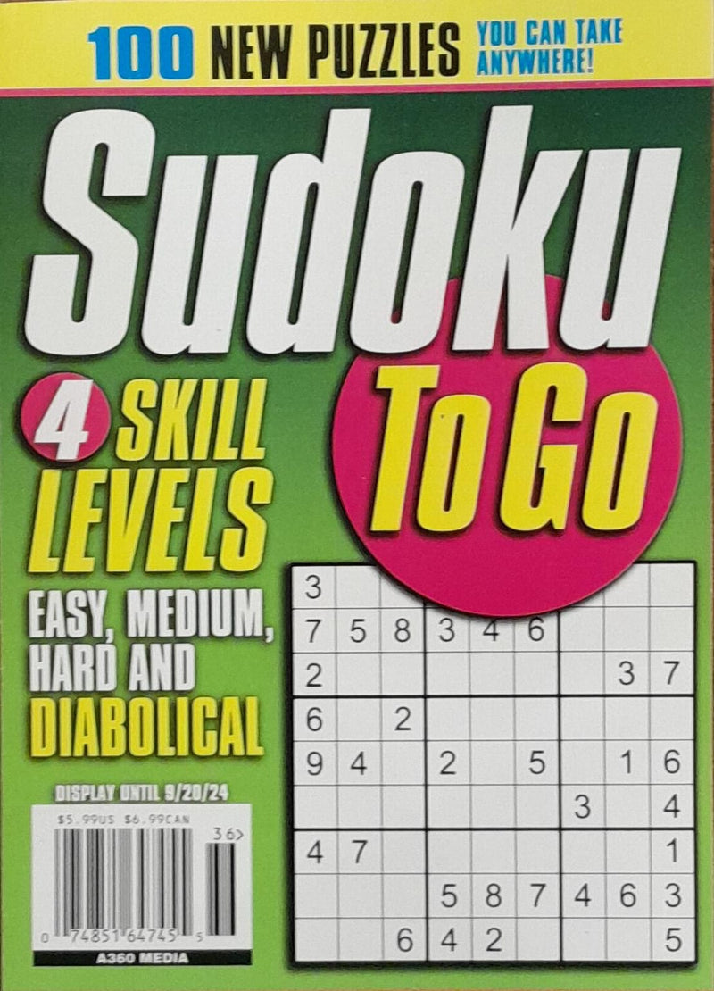 Sudoku To Go Magazine